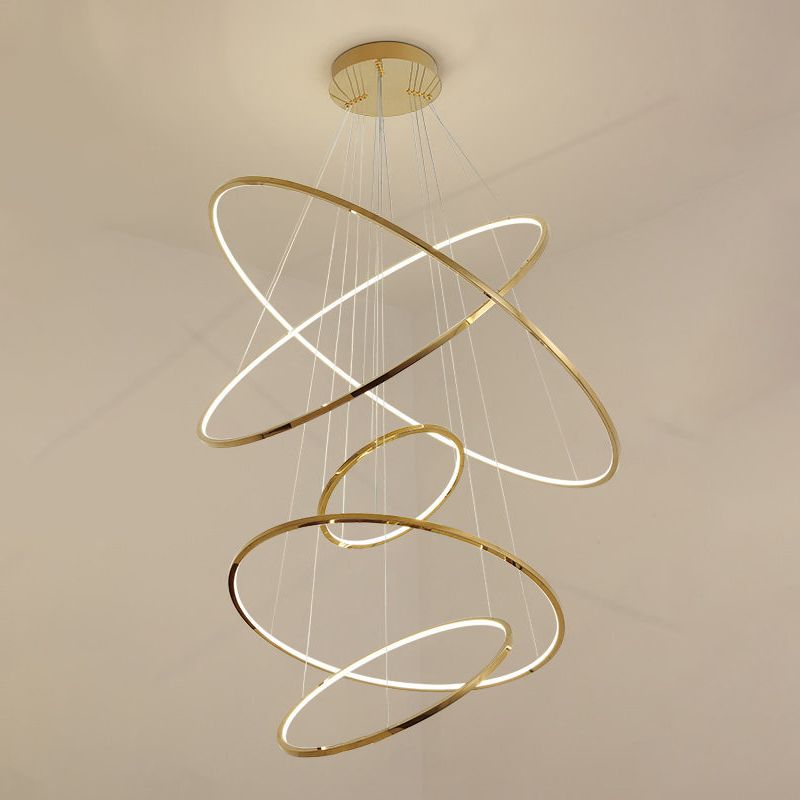 Modern Multi-Tier Chandelier Light Fixtures Restaurant Hanging Chandelier with Acrylic Shade