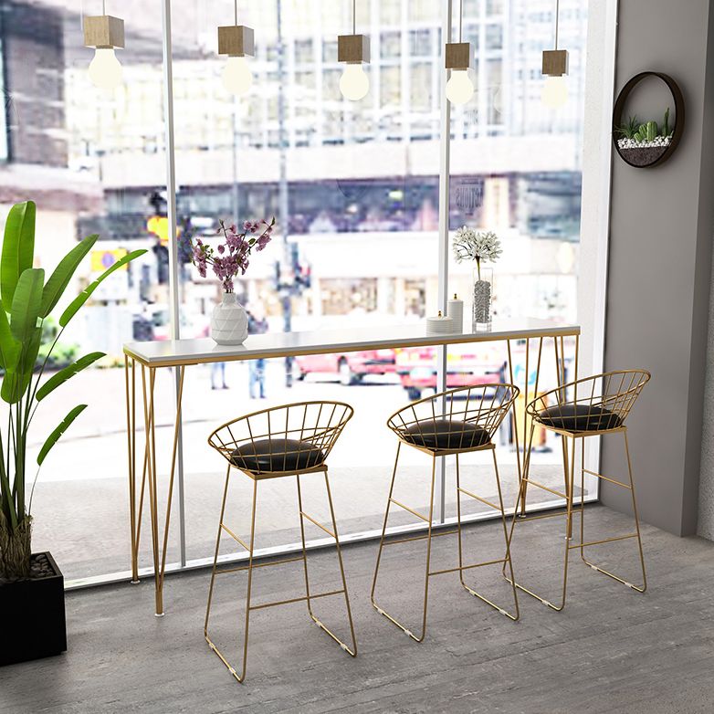 Glam 1/2/4/7 Pieces Bar Table Set Rectangle Wood Counter Table with High Stools