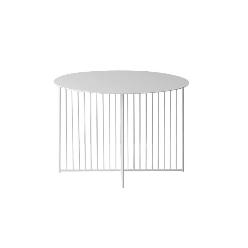 Mid-Century Modern Iron Coffee Table Metal Round Frame Cocktail Table