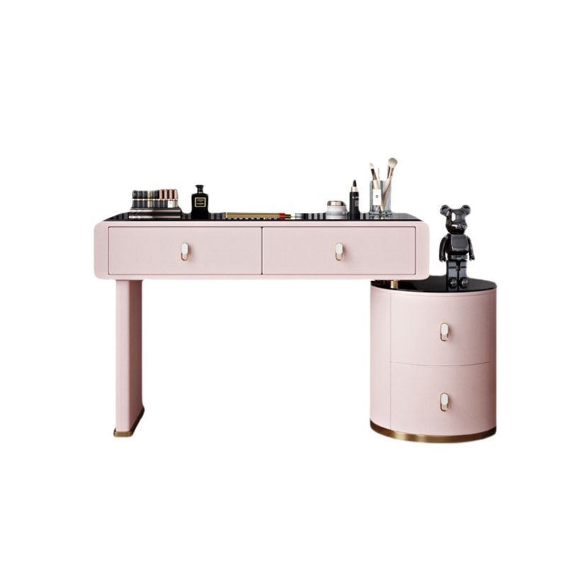 Light Glass Top Makeup Vanity Desk Storage Box Makeup Vanity Set