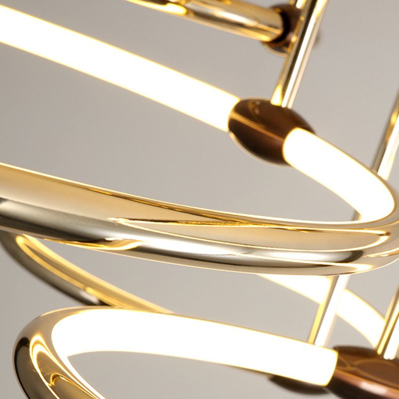 Kreise Metall Kronleuchter Beleuchtung minimalistische LED -Golddecke Anhänger Licht