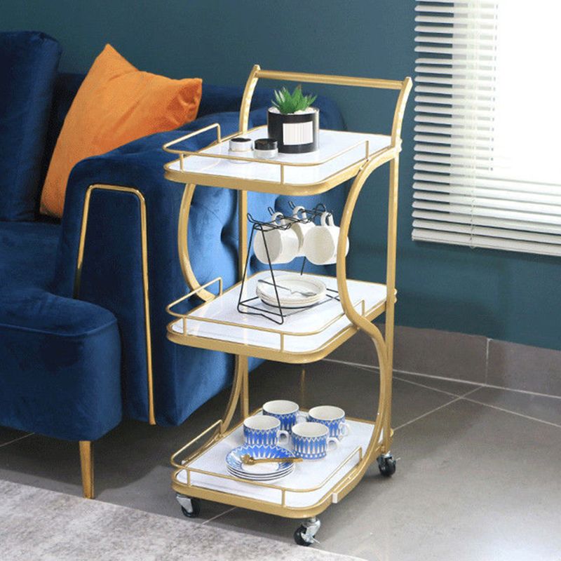 33.07" High Contemporary Prep Table Rolling Metal Prep Table for Kitchen