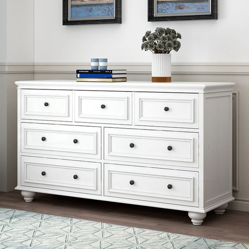 Modern Wood White Storage Chest with Soft-Close Drawers for Home