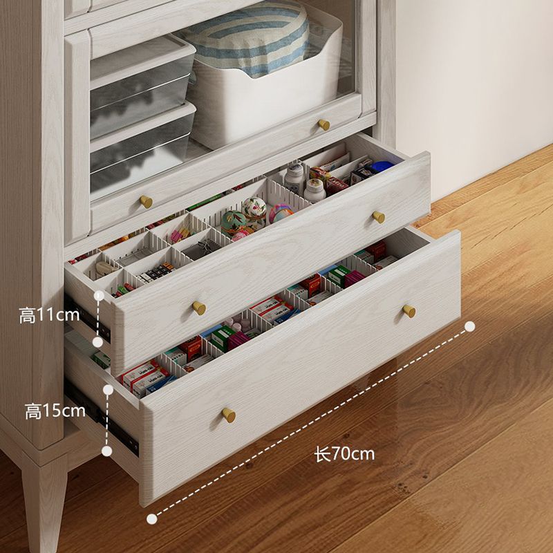 Wood Standard Bookcase Closed Back Contemporary Bookshelf with Drawers