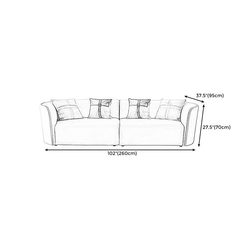 Stain-Resistant Modern Faux Leather Sofa/Sectional Pillowed Back Cushions