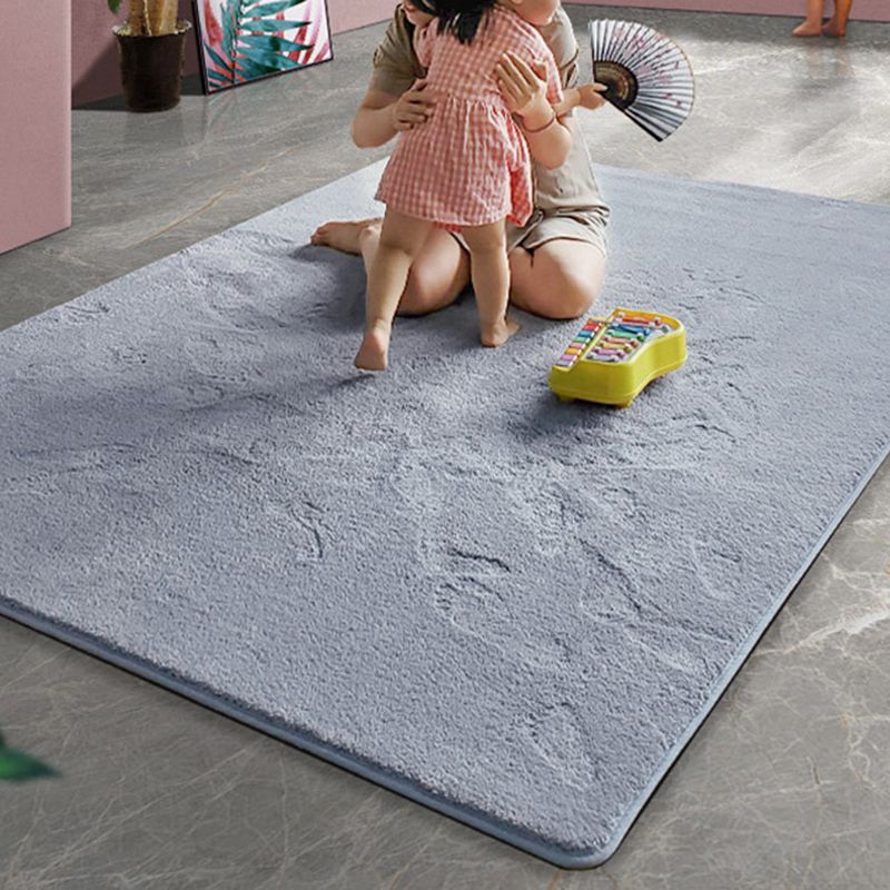 Casual Plain Rug Multi-Color Artificial Wool Carpet Washable Anti-Slip Rug for Great Room