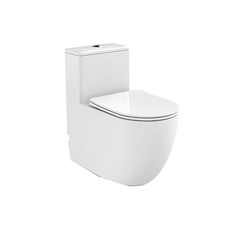 Modern White Floor Mounted Toilet Slow Close Seat Included Toilet Bowl for Bathroom
