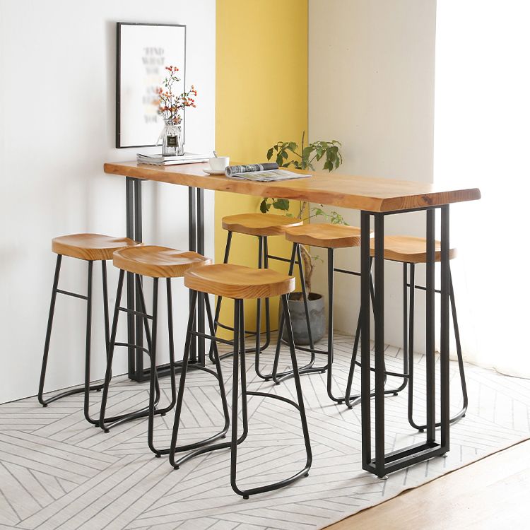 Contemporary Rectangle Bar Counter Table Wooden Dining Table for Kitchen