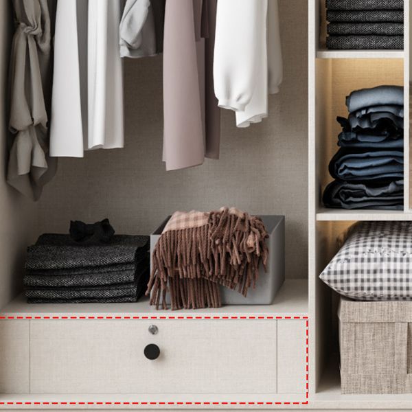 Engineered Wood Wardrobe Cabinet Modern Style Wardrobe Closet with Mirror