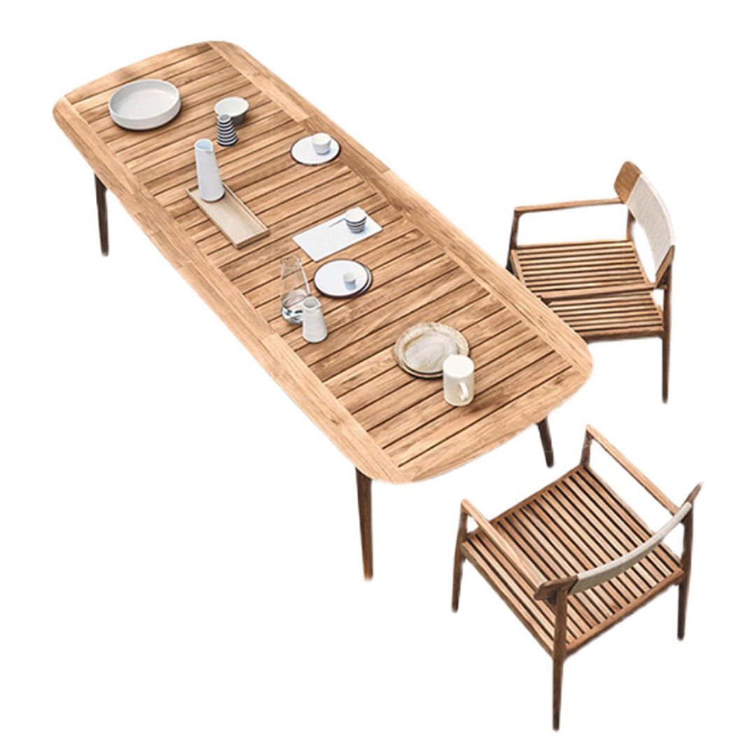 Modern Style 1/3/5 Pieces Wood Dining Set Wooden Dining Table Set for Outdoor
