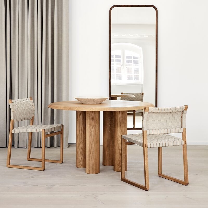 Solid Wood Dining Table Modern Round Dining Room Table for Home