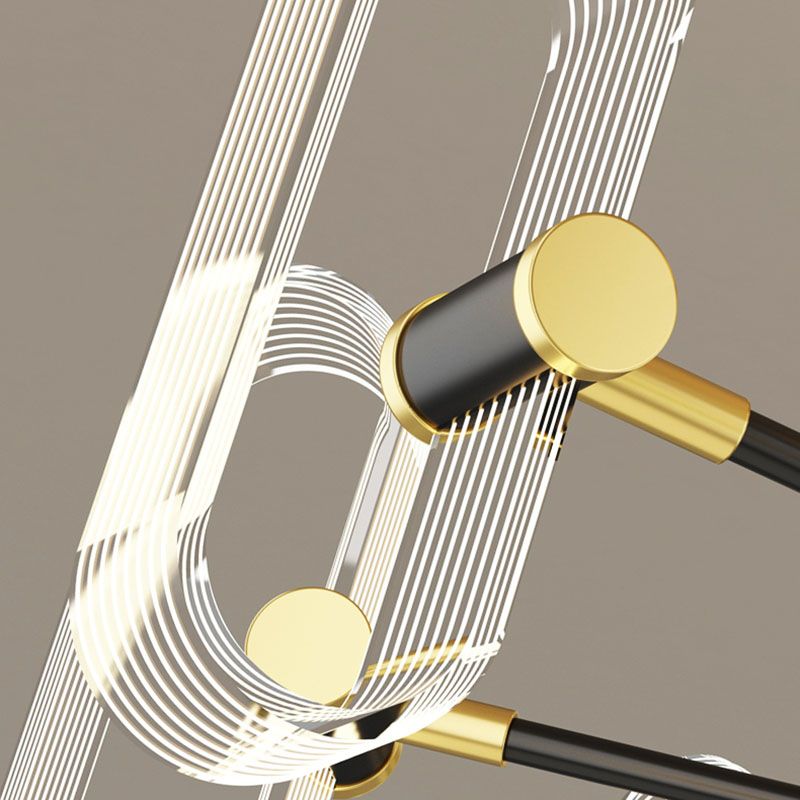 Black Metal Ceiling Hung Fixtures Minimalism LED Sputnik Pendant Lighting