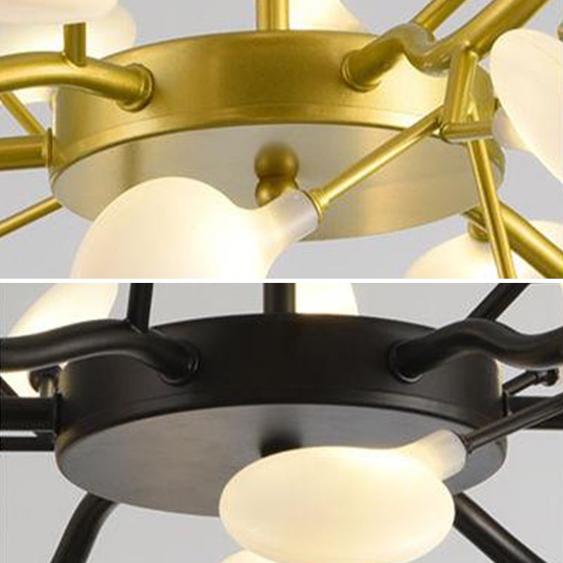 Acryl Firefly Kroonluchter Modernistische stijl 45 Hoofden plafond kroonluchter in goud
