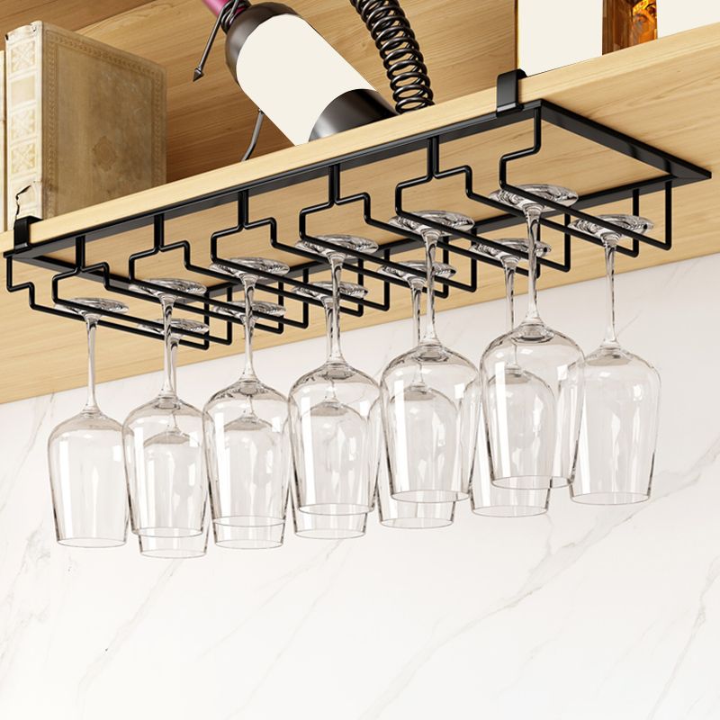 Contemporary Hanging Wine Glass Rack Metal Glass & Stemware Holder