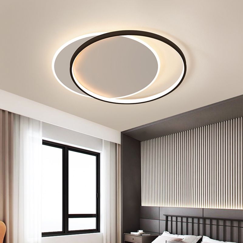 Eclipse inbouwplafondlamp Minimalistische metalen slaapkamer LED-inbouwlamp in zwart-wit