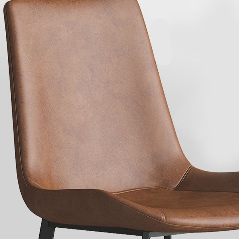 Leather Contemporary Counter & Bar Stools Matte Finish Indoor Stools with Metal Frame