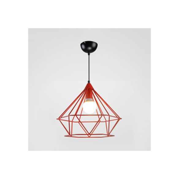 Luz de colgante de estilo moderno Diamond Cage Un solo cabezal colgante Metálico para el hotel