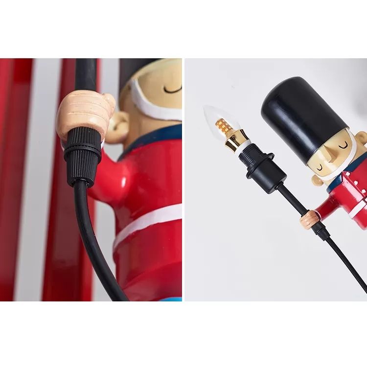 Kindergarten Candle Pendant Light with Solider Metal Modern Red Hanging Light