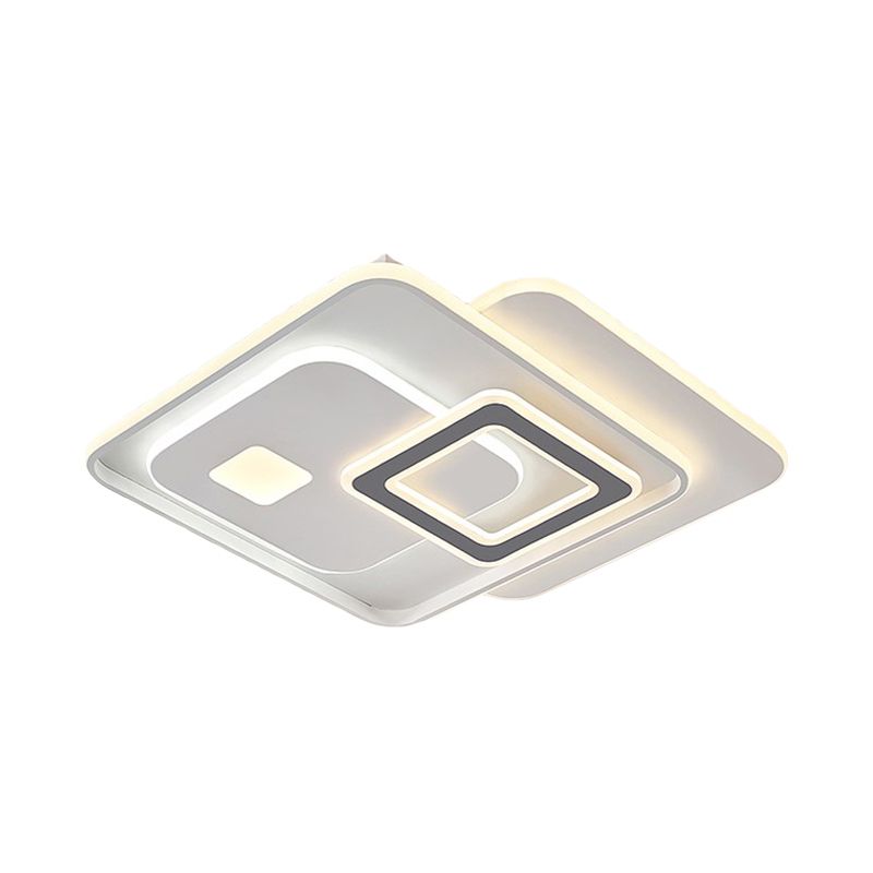Overlapping Acrylic Ceiling Fixture Contemporary White LED Flush Mount Lighting for Bedroom