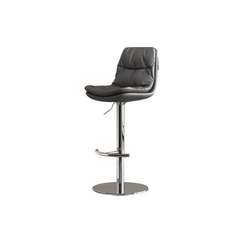 Upholstered Bar Stools Swivel Adjustable Height Bar Stool with Chrome Base