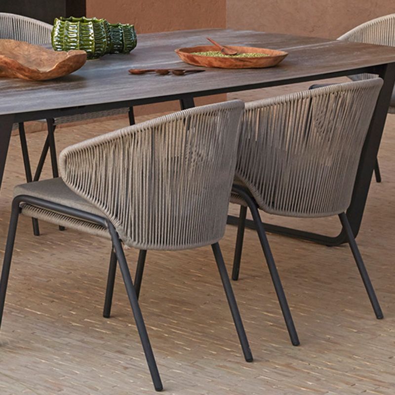 Bohemian Style 1/2/3/7 Pieces Dining Set Stone Dining Table Set for Outdoor