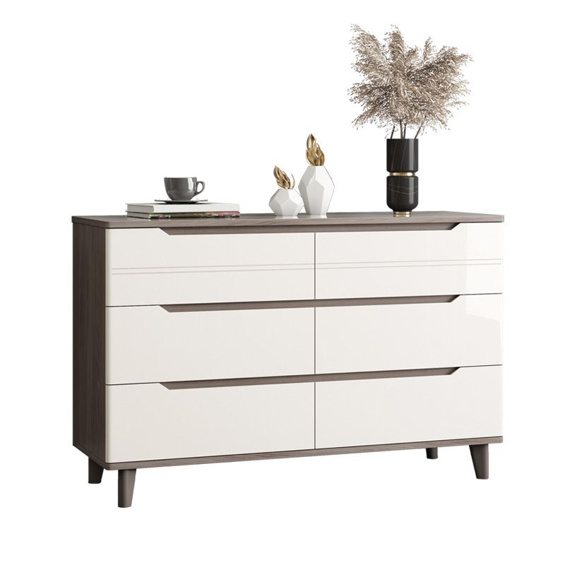 Modern Marble Double Dresser Horizontal Storage Chest for Bedroom