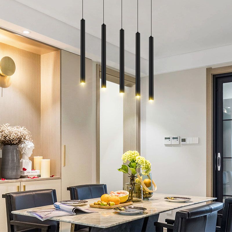 Luminaires de pendentif linéaire moderne suspension à la suspension à la LED moderne avec une nuance en cristal transparent