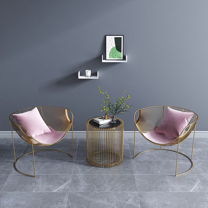 Glam Arms Included Round Arms Fixed Back Living Room Accent Armchair