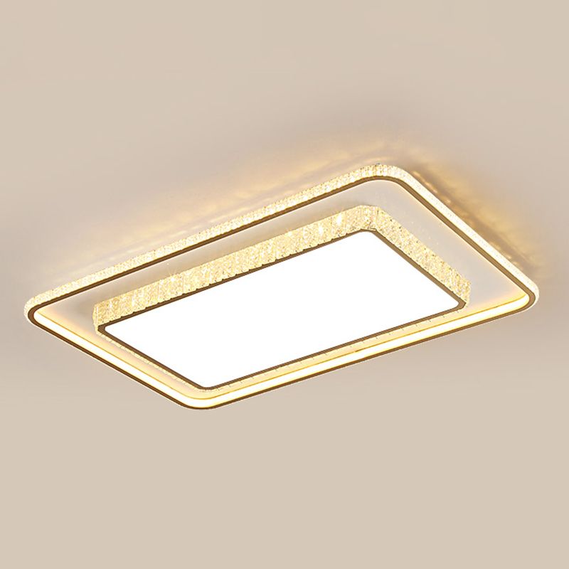 Geometrie vorm LED kristal plafondlamp modern ijzer 2 lichten spoeling mount voor slaapkamer