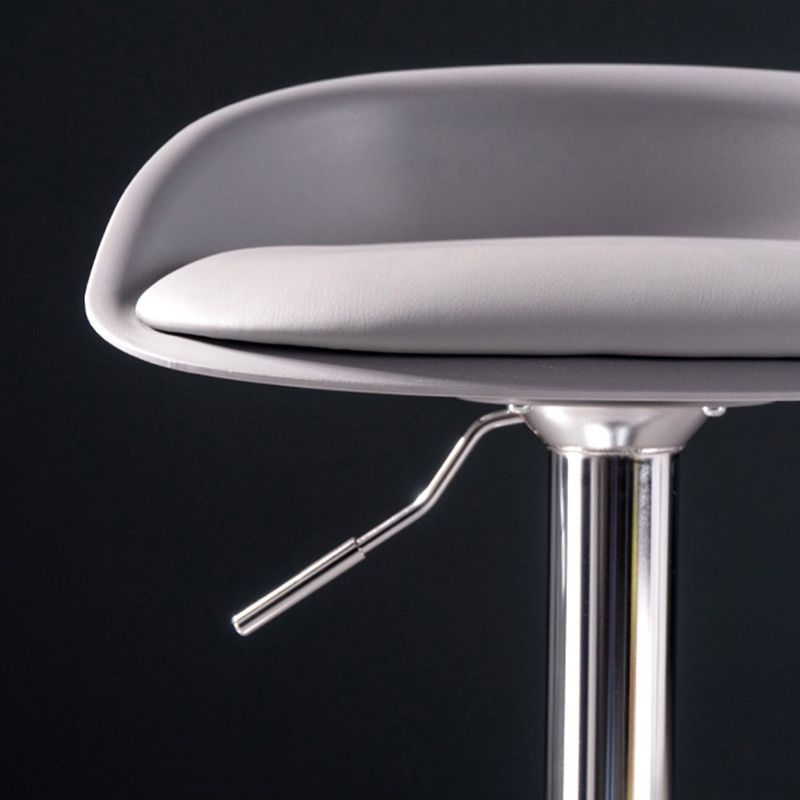Modern Style Low Back Upholstered Adjustable Bar Stool with Metal Legs