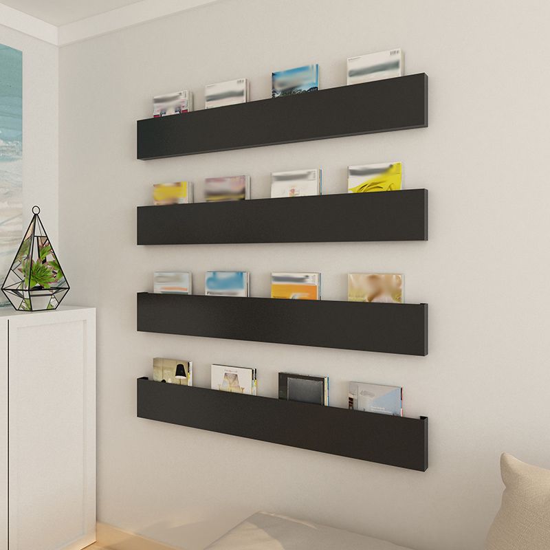Closed Back Floating Bookshelf Contemporary Metal Bookcase with Shelves