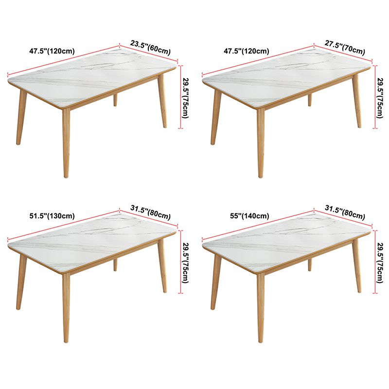 Einfachheit Home Sintered Stone Esstisch Rechteck Form Esstisch mit 4 Beinen Basis