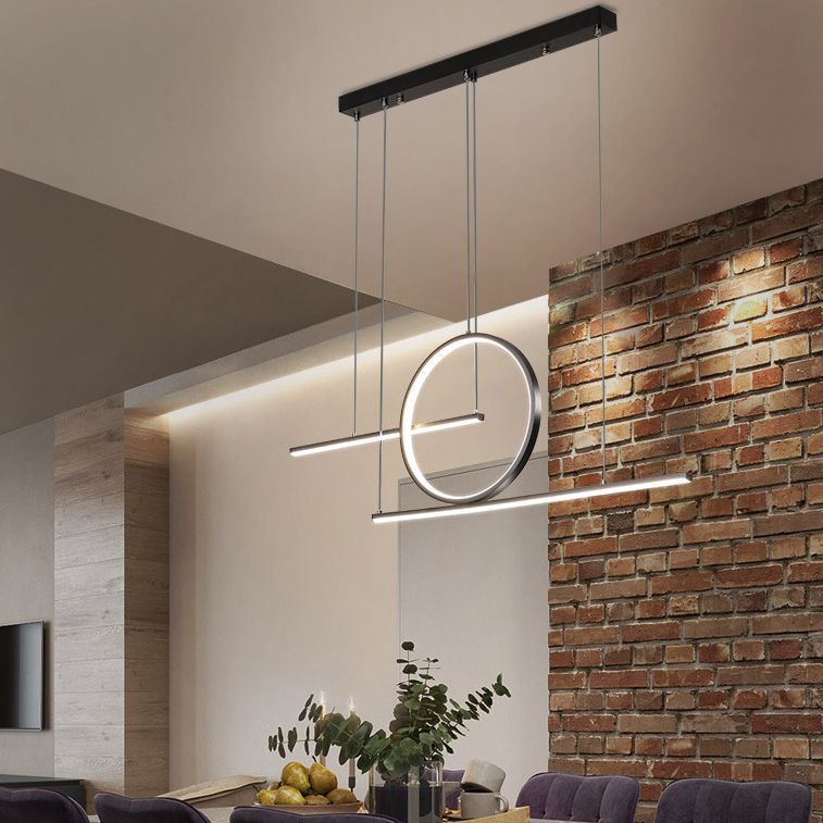 Ring Island Lighting Fixtures Aluminum Minimalism Pendant Lighting Fixtures for Restaurant