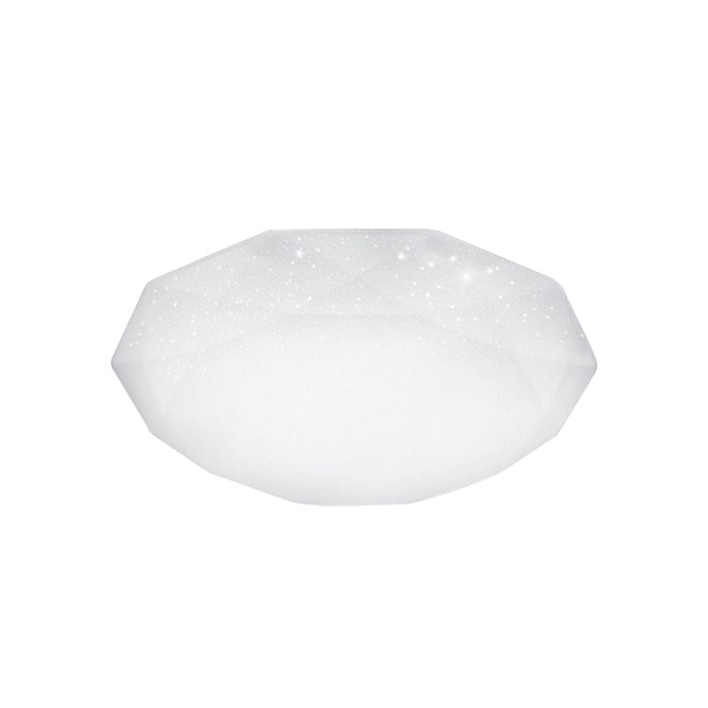 Lampada a soffitto a diamante bianco con paralume acrilico stile semplice integrata LED per il soggiorno, 9 "/12 "/14" Dia