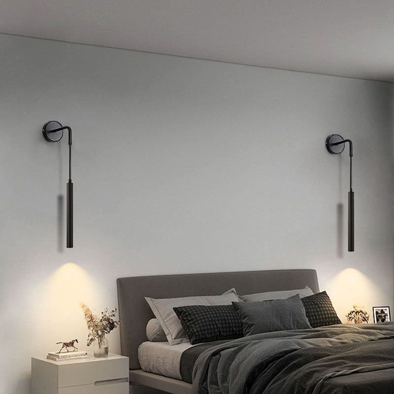 Modern Creative LED Wall Light Metal Geometric Wall Lamp in Black