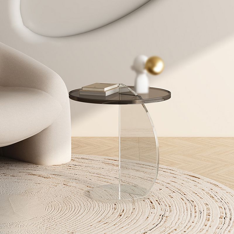 Contemporary Round Side End Table Plastic Pedestal Sofa Side Accent Table