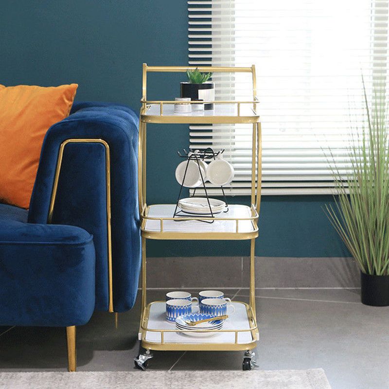 33.07" High Contemporary Prep Table Rolling Metal Prep Table for Kitchen