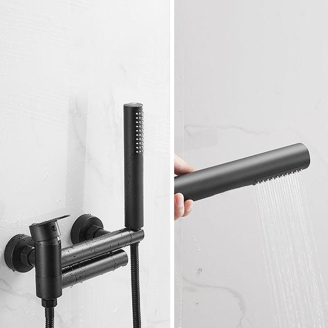 Contemporary Wall Mounted Tub Filler Single Handle Metal Faucet