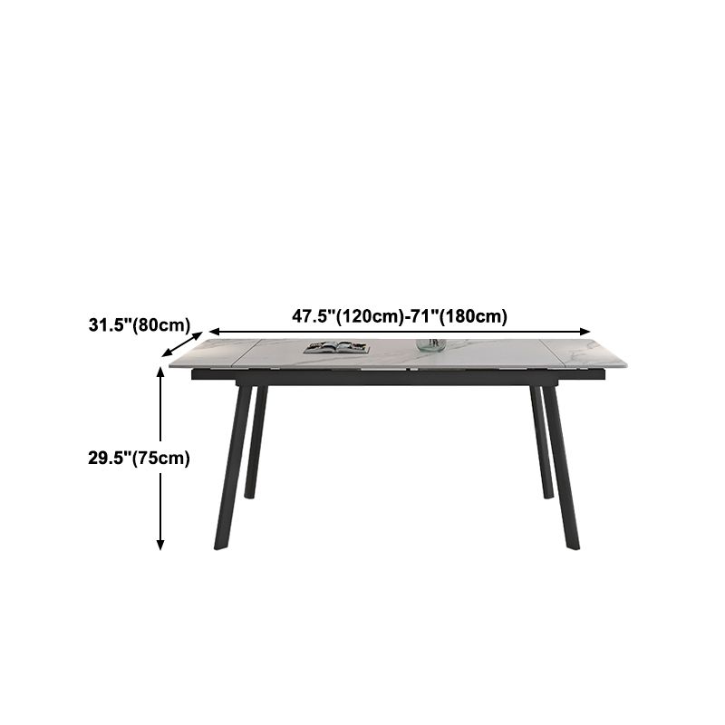 Modern 1/4/5/7 Pieces Dining Table Set with White Sintered Stone Top Scalable Dinette Set