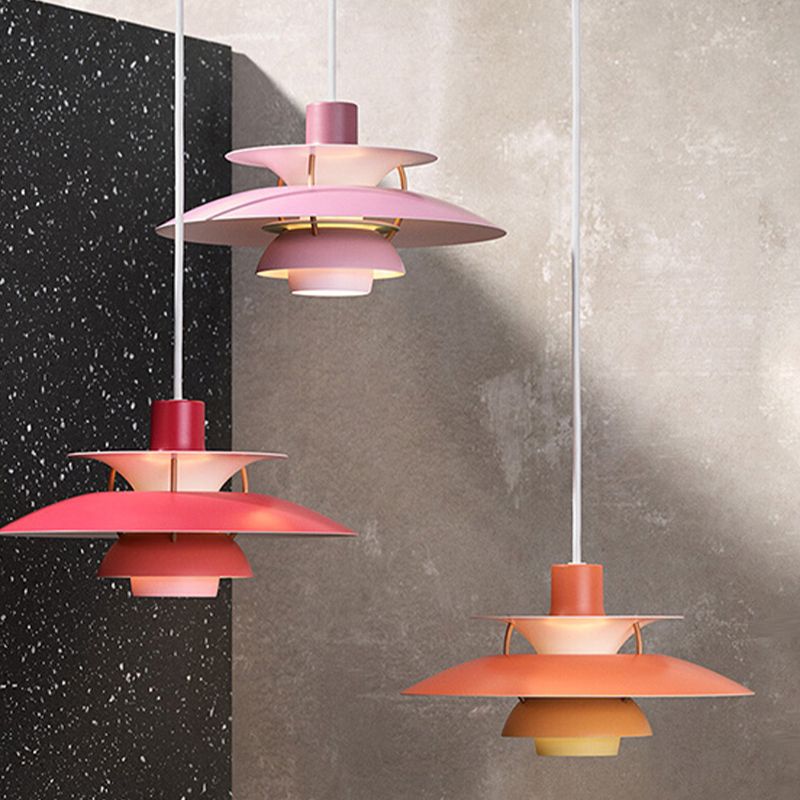 Modern Style Hanging Light Colorful Metal Pendant Lighting Fixture for Sitting Room