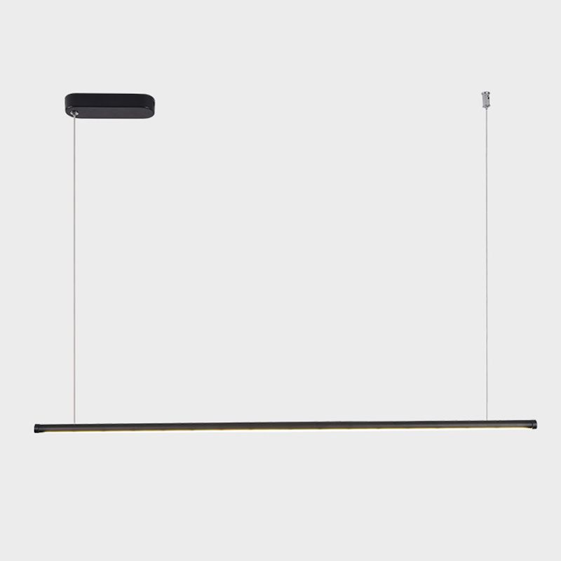 1 Light Linear Island Light Fixture Contemporary Metal Island Chandelier