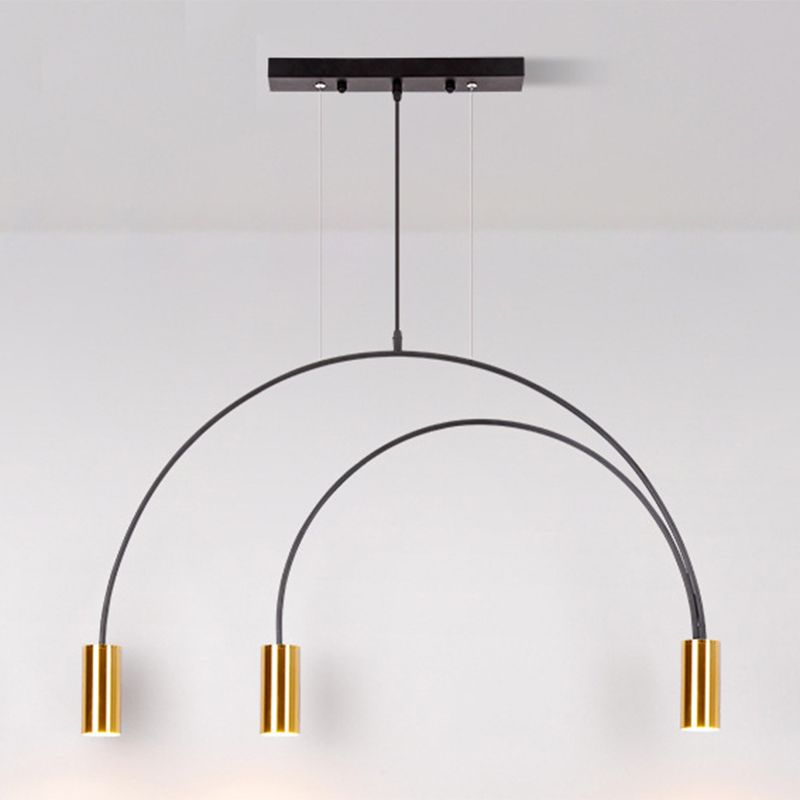 Cylinder Island Lights Contemporary Metal Island Chandelier Lights for Kitchen