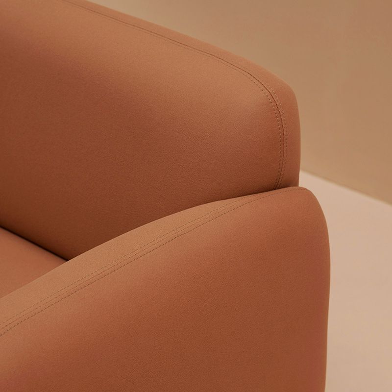 Mid-Century Modern 27.56"H Faux Leather Sofa Tight Back Settee for Living Room