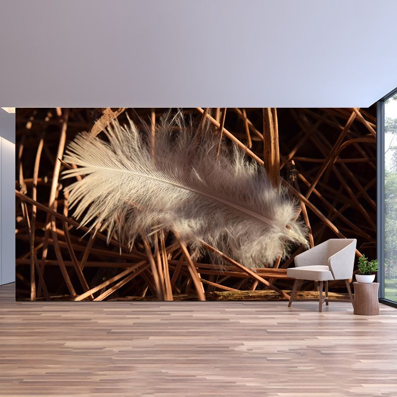 Room Wall Mural Wallpaper Modern Bird Feather Mildew Resistant Wall Decor
