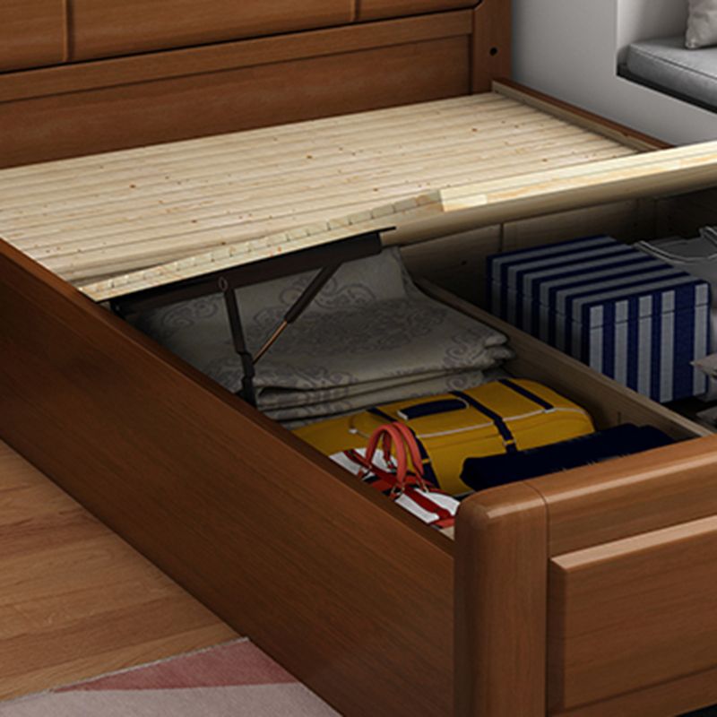 Solid Wood Headboard Standard Bed Rectangular Bed with Custom Legs