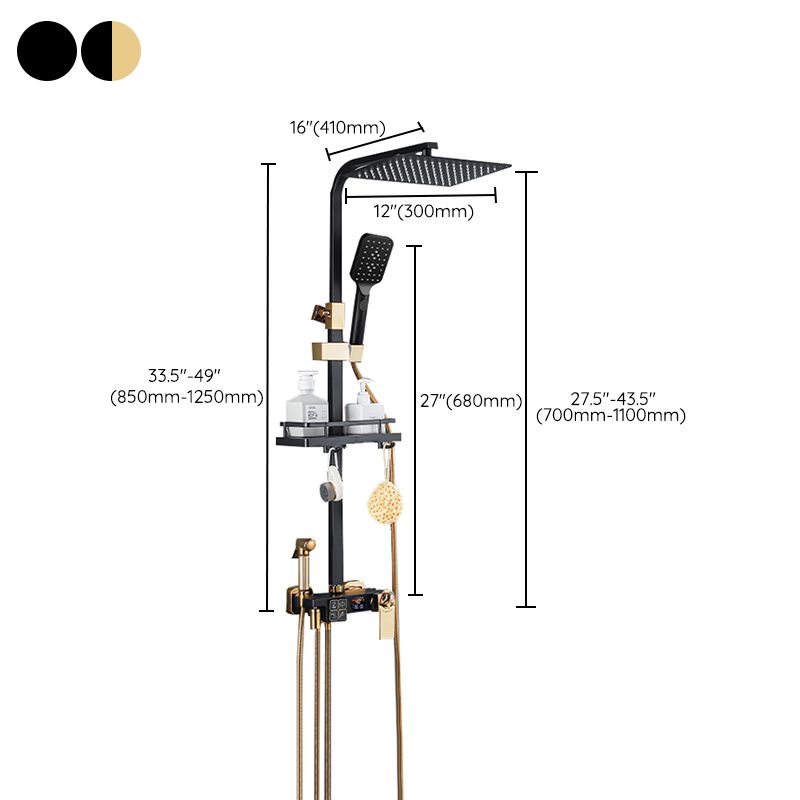 Modern Style Shower System Handle Lever Wall Mounted Copper Shower System