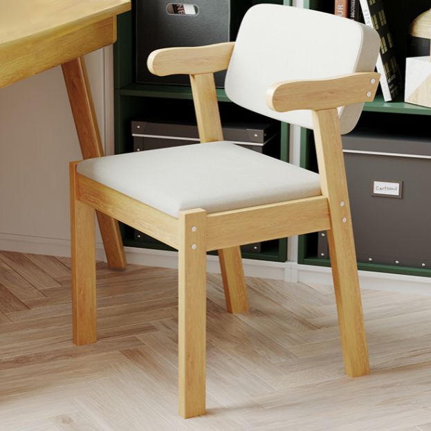 Fauteuil de salle à manger moderne en bois avec coussin de couleur, chaise d'appoint à dossier ouvert