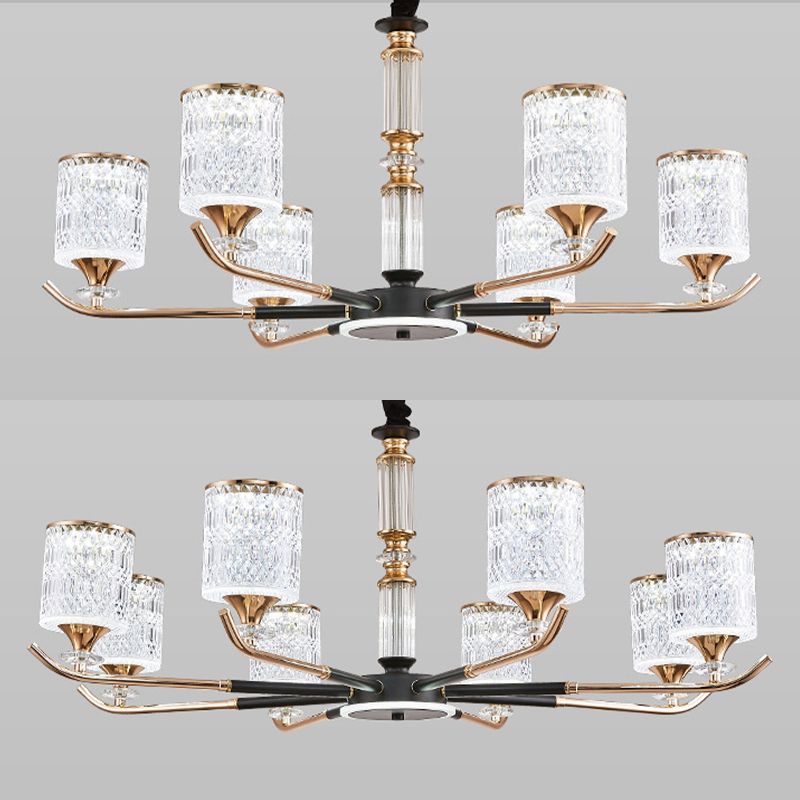Cylinder Chandelier Light Fixture Vintage Acrylic Pendant Lighting for Restaurant