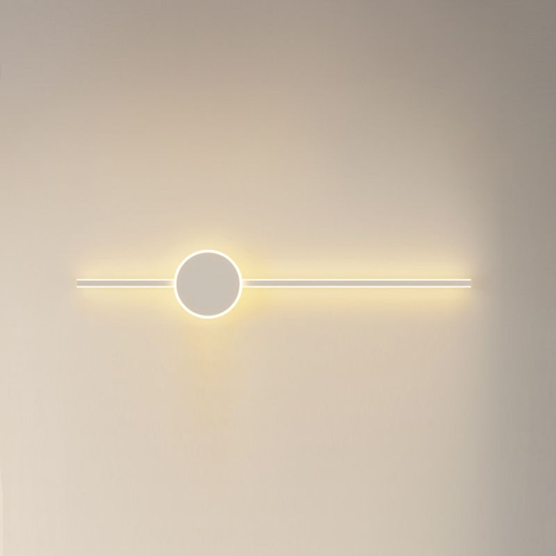 Metal Geometric Shape Wall Light Modern Style 1-Light Wall Mounted Light Fixture in White