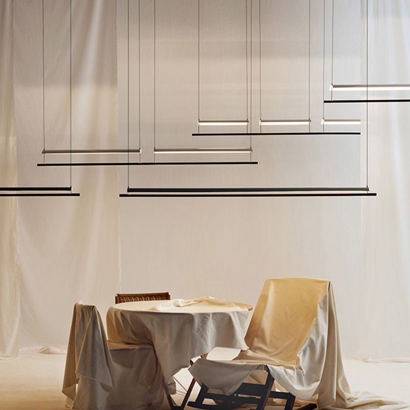 Moderne Geometry Island Leuchte weiße LED -Restaurant Hanging Lampe